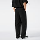 Black Lightweight Textured Pants