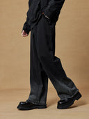 BODYDREAM Men's Relaxed Fit Frayed Hem Straight Leg Jeans with Washed Gradient Effect