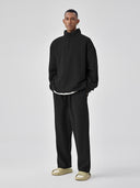 BODYDREAM Half-Zip Sweatshirt for Men - Fall/Winter Handwritten Font Embroidered Casual Top