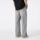 Washed Gray Regular Fit Straight Denim Trousers