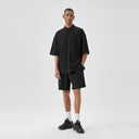 BODYDREAM Heavyweight 100% Cotton Short-Sleeve Men's Summer Half-Zip Casual T-Shirt