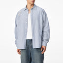 Blue Classic Striped Casual Shirt