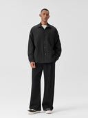 BODYDREAM Men's Textured Casual Quilted Cotton Shirt - Fall Oversized Fit