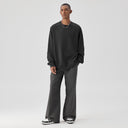 BODYDREAM Men's Crew Neck Heavyweight Solid Color Sweatshirt