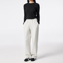 Black Round Collar Slim-Fit Tee