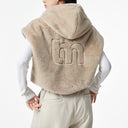 Khaki Embroidered Plush Vest