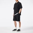 Wide Side Split Textured Shorts