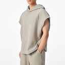 Structured Split Sleeveless Hoodie