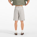 Gray Woven Textured Suit Shorts