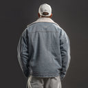 BDPOWERUP Sherpa-Lined Denim Jacket – Thick Winter Fleece Collar