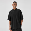 BODYDREAM Heavyweight 100% Cotton Short-Sleeve Men's Summer Half-Zip Casual T-Shirt