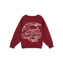 “Year Of Snake” Round-Collar Pullover Sweater
