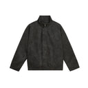 BODYDREAM Distressed Textured Leather Jacket Biker-Style Oversized Top Leather Jacket