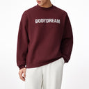 Black Crew-Neck Pullover Printed Hoodie (Fleece-Lined)