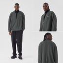 BODYDREAM Men's Heavyweight Knit Patchwork Flight Jacket