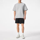 Half High Neck Small Off Shoulder Short Sleeve Tee