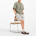 Gray Woven Textured Suit Shorts