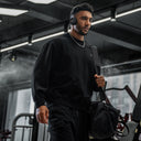 BDPOWERUP Textured Performance Sweatshirt – Lightweight Athletic Fit with Slight Stretch