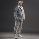 BDPOWERUP Sherpa-Lined Denim Jacket – Thick Winter Fleece Collar