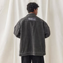 BDPOWERUP Vintage Washed Denim Jacket – 100% Cotton, Loose-Fit Streetwear Layer