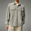 Green Loose-Fit Long-Sleeve Casual Shirt