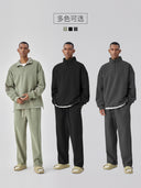 BODYDREAM Half-Zip Sweatshirt for Men - Fall/Winter Handwritten Font Embroidered Casual Top