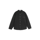 Black Washed Distressed Long-sleeved Denim Shirt