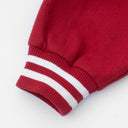 BDPOWERUP Embroidered Varsity Jacket – Loose-Fit Thick Streetwear Bomber with Graphic Back Print