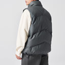 BODYDREAM Men's New Winter Down Vest Outerwear with Textured Distressed Style