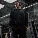 BDPOWERUP Textured Performance Sweatshirt – Lightweight Athletic Fit with Slight Stretch