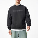 Black Crew-Neck Pullover Printed Hoodie