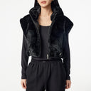 Black Embroidered Plush Vest
