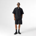 Black Denim Cargo Shorts