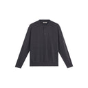 Loose-Fit Henley Collar Pullover Sweater