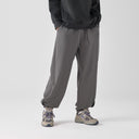 BODYDREAM Men's Relaxed Straight-Leg Casual Pants Sports Sweatpants with Patchwork and Cuffed Legs