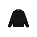 Black Crew-Neck Pullover Printed Hoodie