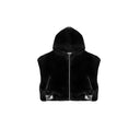 Black Embroidered Plush Vest