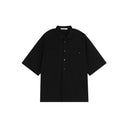 Split Texture Short Sleeve Casual Shirt