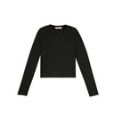Black Round Collar Slim-Fit Tee