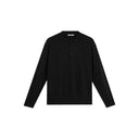 Loose-Fit Henley Collar Pullover Sweater