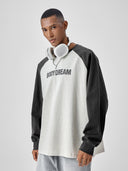 BODYDREAM Drop-Shoulder Long-Sleeve T-Shirt for Men Heavyweight Cotton Pullover