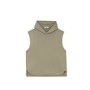 Green Ripped Sleeveless Hoodie