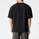 Textured Loose Falling Shoulder Short Sleeve T-Shirt