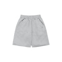Gray Twill Textured Split Raw Edge Knit Shorts
