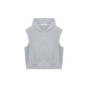 BODYDREAM Summer Fitness Hooded Sports Tank Top Men's Loose-Fit Casual Sleeveless Vest Zipper Hoodie