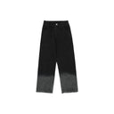 BODYDREAM Men's Relaxed Fit Frayed Hem Straight Leg Jeans with Washed Gradient Effect