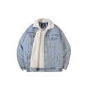 BDPOWERUP Sherpa-Lined Denim Jacket – Thick Winter Fleece Collar