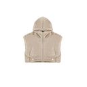 Khaki Embroidered Plush Vest