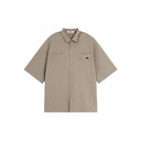Split Texture Short Sleeve Casual Shirt