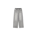 Washed Gray Regular Fit Straight Denim Trousers